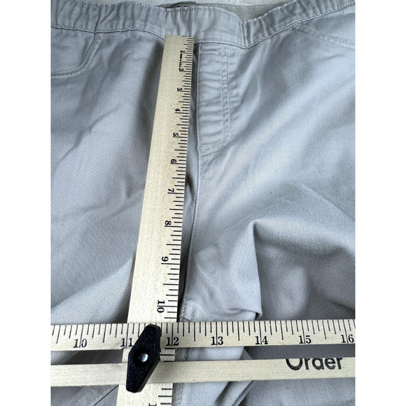 LL Bean Pants Pull On Size 18 Reg Khaki Wide Leg Stretch Hiking Travel - Picture 7 of 11